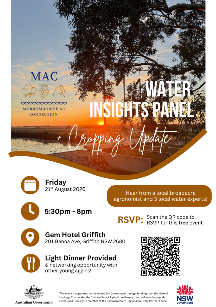 Griffith Water Insights Panel & Cropping Update Evening